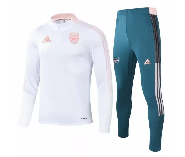 Arsenal White Training Technical Football Tracksuit 2021