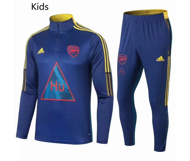 Arsenal Training Soccer Tracksuit Human Race Blue Kids 2021