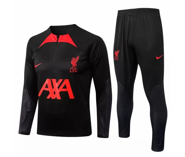 Liverpool FC Black Training Technical Football Tracksuit 2022-23