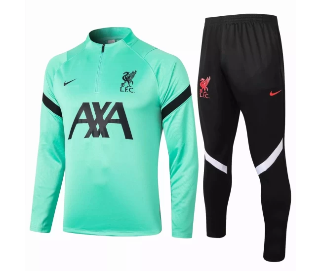 Liverpool FC Black Training Technical Soccer Tracksuit Green 2020 2021