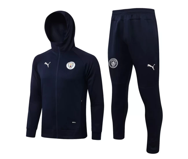 Manchester City Blue Hooded Presentation Football Tracksuit 2021-22