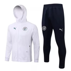 Manchester City White Hooded Presentation Football Tracksuit 2021-22