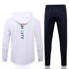Manchester City White Hooded Presentation Football Tracksuit 2021-22