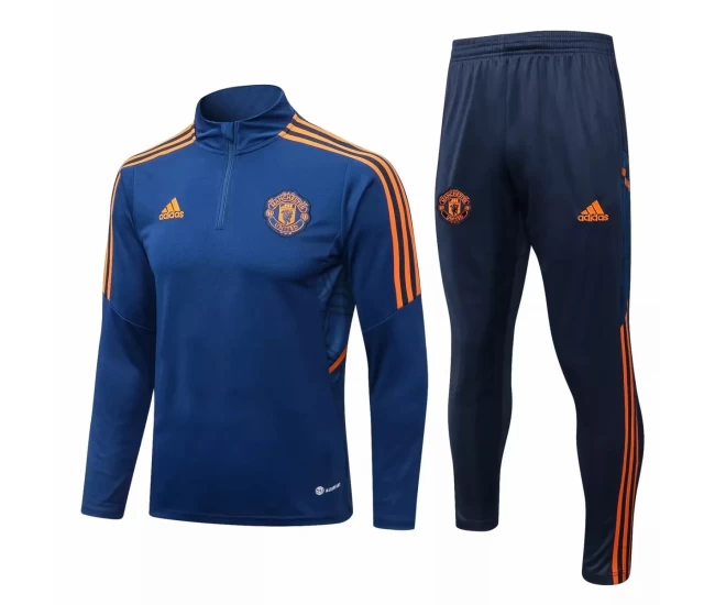 Manchester United Blue Training Technical Football Tracksuit 2022-23