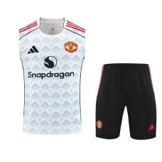 Manchester United Adult White Training Sleeveless Football Kit 2025-26