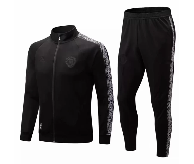 Manchester United Black Training Presentation Football Tracksuit 2022-23