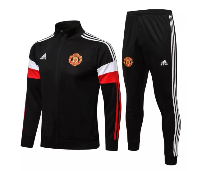 Manchester United Black Training Presentation Football Tracksuit 2021-22