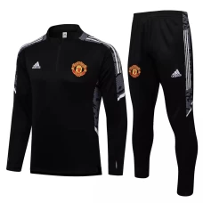 Manchester United Black Training Technical Football Tracksuit 2021-22