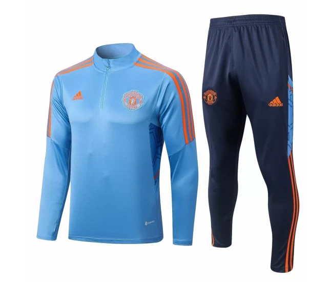 Manchester United FC Blue Training Technical Football Tracksuit 2022-23