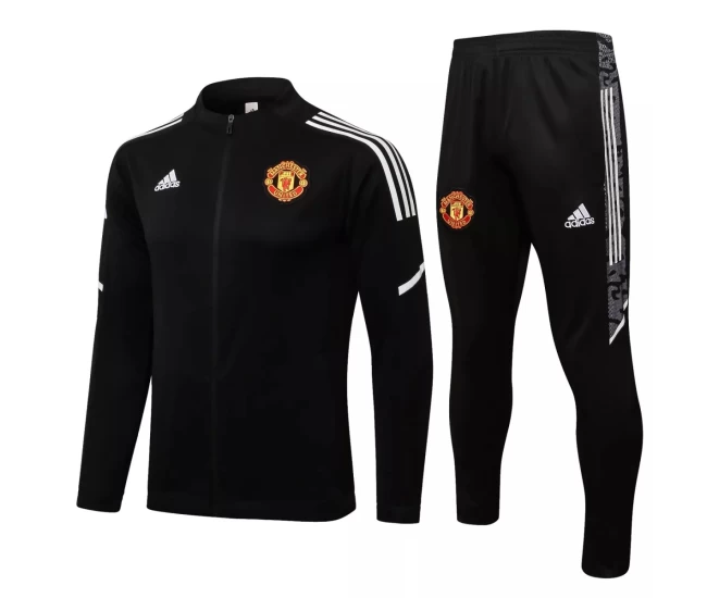 Manchester United FC Black Training Presentation Football Tracksuit 2021-22