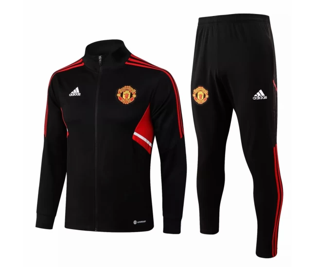 Manchester United FC Black Training Presentation Football Tracksuit 2022-23