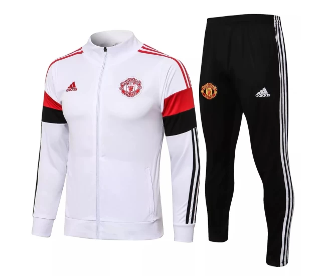 Manchester United White Training Presentation Football Tracksuit 2021-22