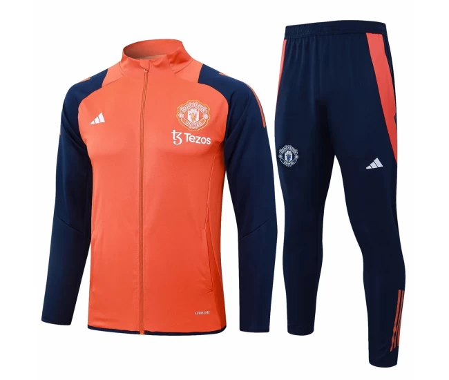 Manchester United Orange Training Presentation Football Tracksuit 2024-25
