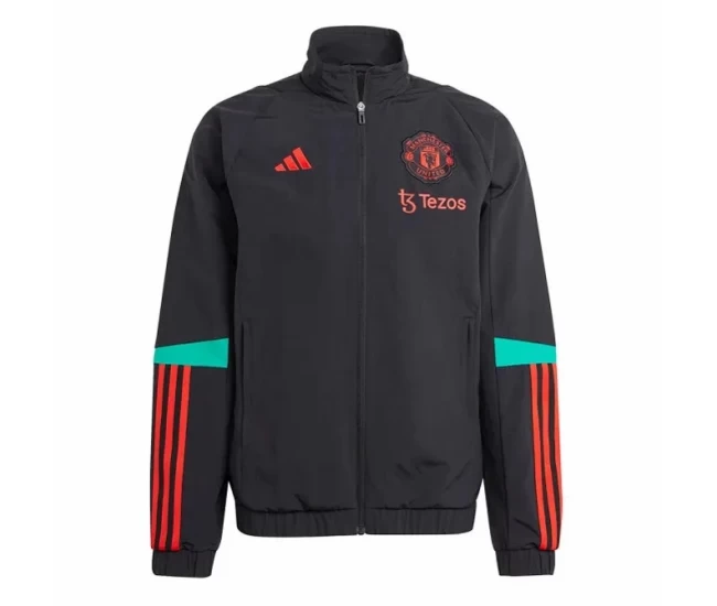 Manchester United Mens Training Presentation Football Jacket 2023-24 Black