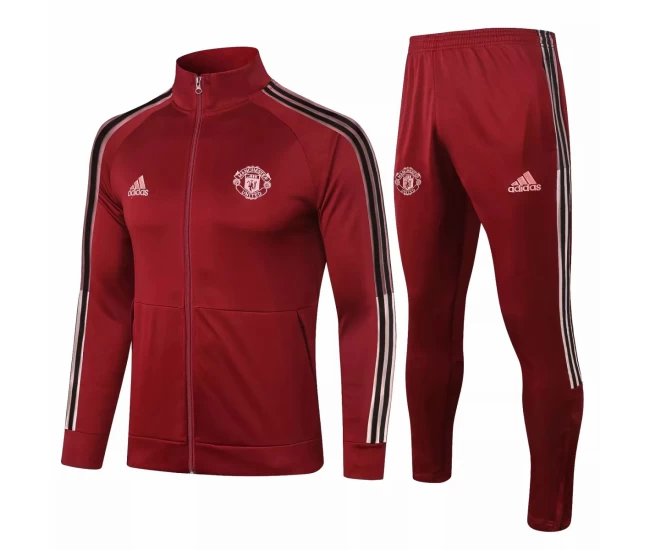 Manchester United Presentation Soccer Tracksuit Maroon 2020 2021