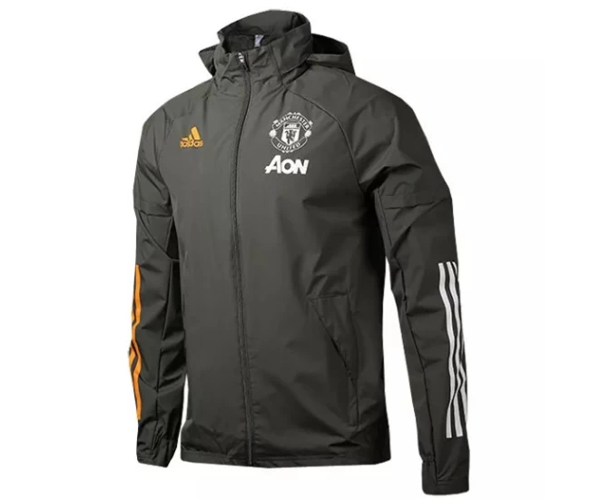 Manchester United Windbreaker Jacket 2020 2021 Grey