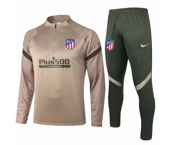 Atlético De Madrid Technical Training Soccer Tracksuit Khaki 2020 2021