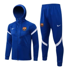 FC Barcelona Blue Hooded Presentation Football Tracksuit 2021-22