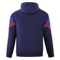 FC Barcelona Mens AWF Raglan Hoodie Football Jacket Blue 2023-24