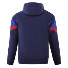 FC Barcelona Mens AWF Raglan Hoodie Football Jacket Blue 2023-24