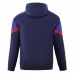 FC Barcelona Mens AWF Raglan Hoodie Football Jacket Blue 2023-24