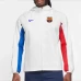 FC Barcelona Mens AWF Raglan Hoodie Football Jacket White 2023-24