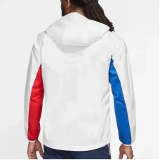 FC Barcelona Mens AWF Raglan Hoodie Football Jacket White 2023-24