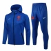 FC Barcelona Hooded Presentation Football Tracksuit Blue 2021