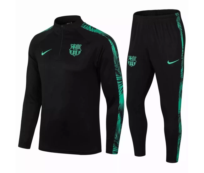 FC Barcelona Soccer Training Technical Tracksuit Black Green 2021 2022