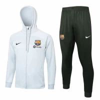 FC Barcelona Beige Hooded Presentation Football Tracksuit 2023-24