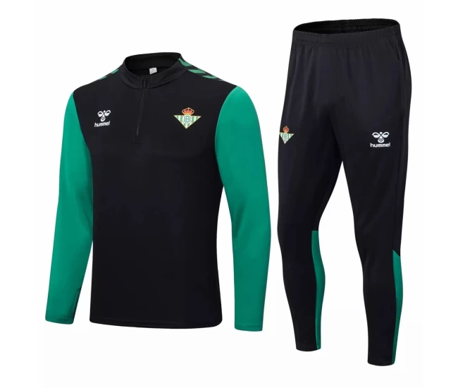 Real Betis Black Training Technical Football Tracksuit 2022-23