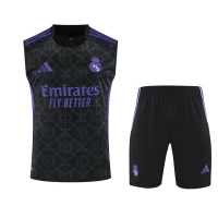 Real Madrid Adult Pre Match Sleeveless Black Football Kit 2025-26