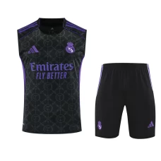 Real Madrid Adult Pre Match Sleeveless Black Football Kit 2025-26