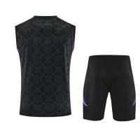 Real Madrid Adult Pre Match Sleeveless Black Football Kit 2025-26