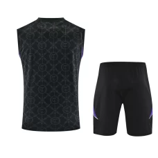 Real Madrid Adult Pre Match Sleeveless Black Football Kit 2025-26