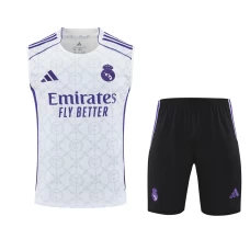 Real Madrid Adult White Sleeveless Football Kit 2025-26