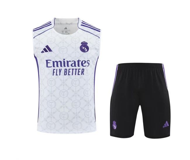 Real Madrid Adult White Sleeveless Football Kit 2025-26