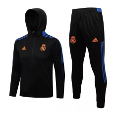 Real Madrid Black Hooded Presentation Football Tracksuit 2021-22