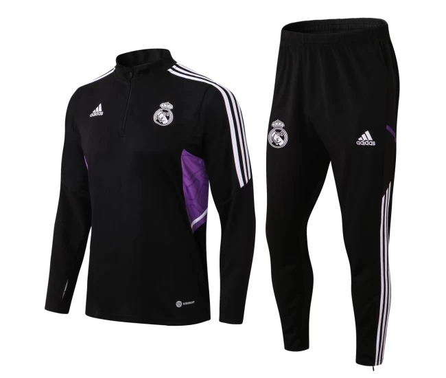 Real Madrid Black Technical Training Football Tracksuit 2022-23