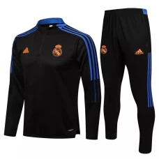 Real Madrid Black Technical Training Football Tracksuit 2021-22