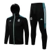 Real Madrid FC Black Hooded Presentation Football Tracksuit 2021-22