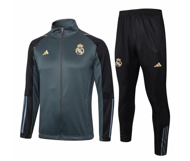 Real Madrid Grey Training Presentation Football Tracksuit 2023-24