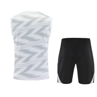 Real Madrid Mens Pre Match Sleeveless White Football Kit 2025-26