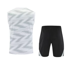 Real Madrid Mens Pre Match Sleeveless White Football Kit 2025-26