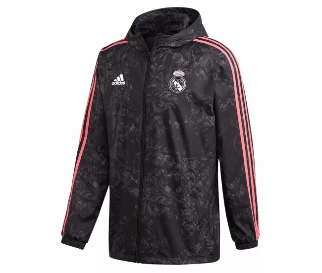 Real Madrid Mens Windbreaker Black 2021