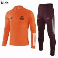 Real Madrid Training Soccer Tracksuit Orange Kids 2020 2021