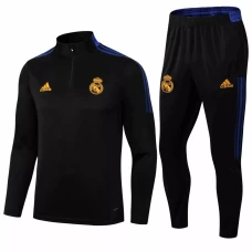 Real Madrid Training Technical Football Black Blue Tracksuit 2021