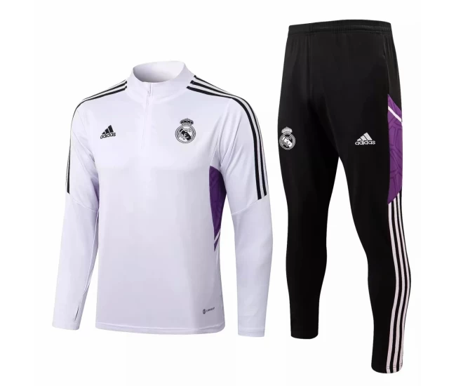 Real Madrid White Technical Training Football Tracksuit 2022-23