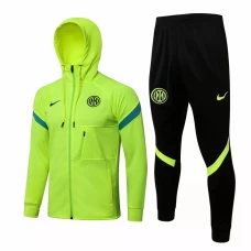 Inter Milan Green Training Hooded Presentation Football Tracksuit 2021-22