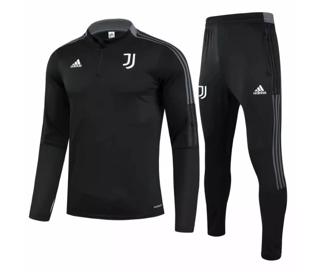 Juventus Core Black Technical Training Football Tracksuit 2021-22